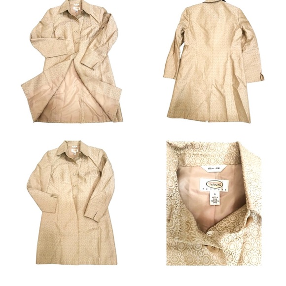 ❌SOLD❌ VINTAGE NWT Talbots 100% SILK Women's Damask Pattern Suit Size 4 Petite - Picture 10 of 11